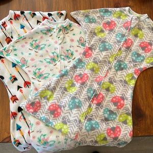 Set of three fleece zipadee zips (S 4-6 months)